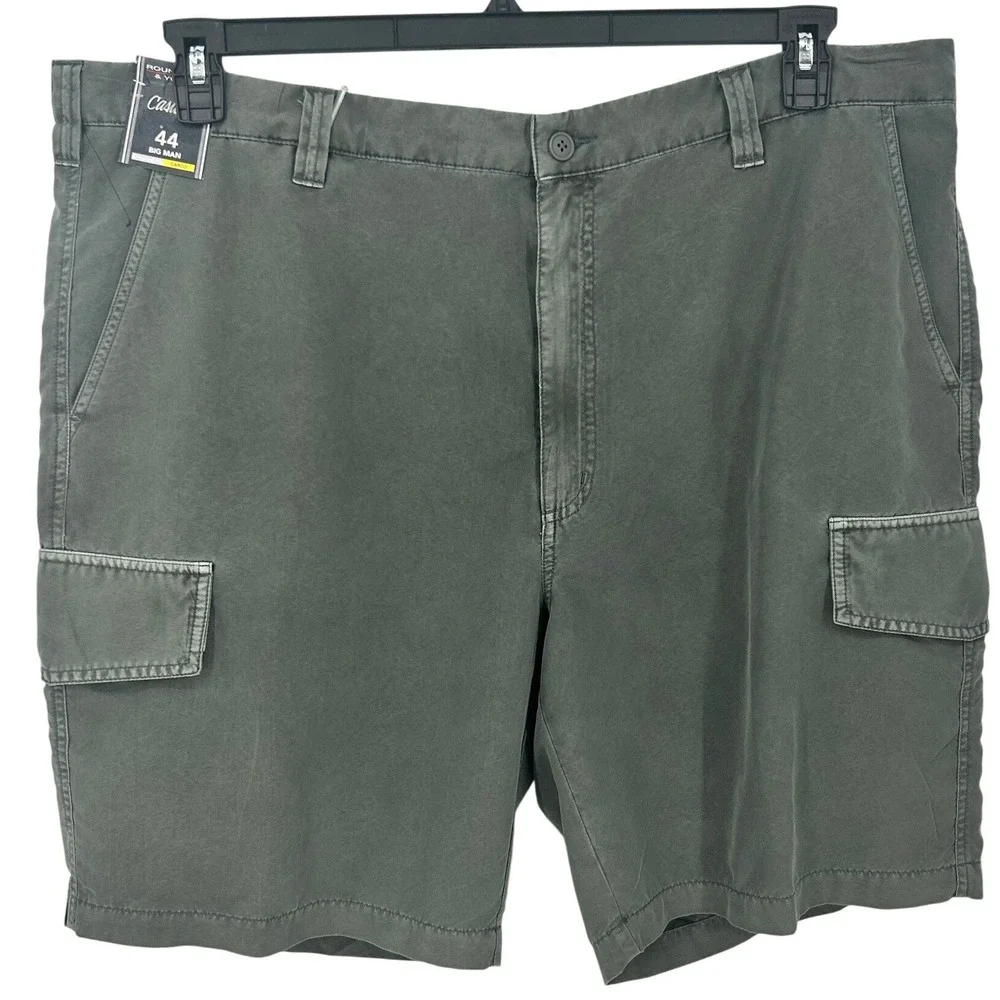 NEW Roundtree & Yorke Mens 44 Gray Straight Fit Cargo Shorts‎ Big Man 9